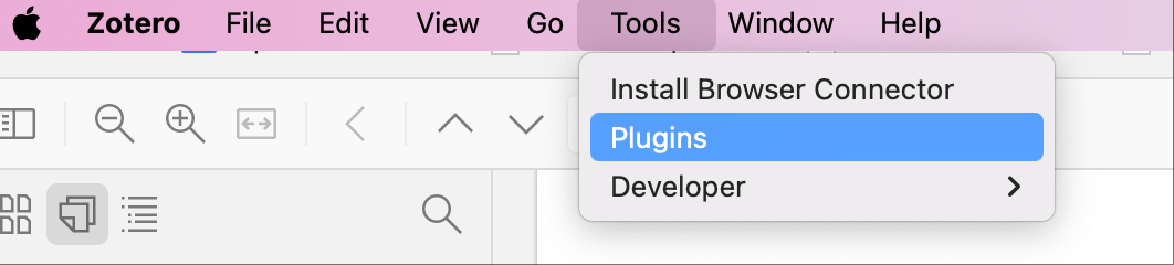 zotero的工具选项